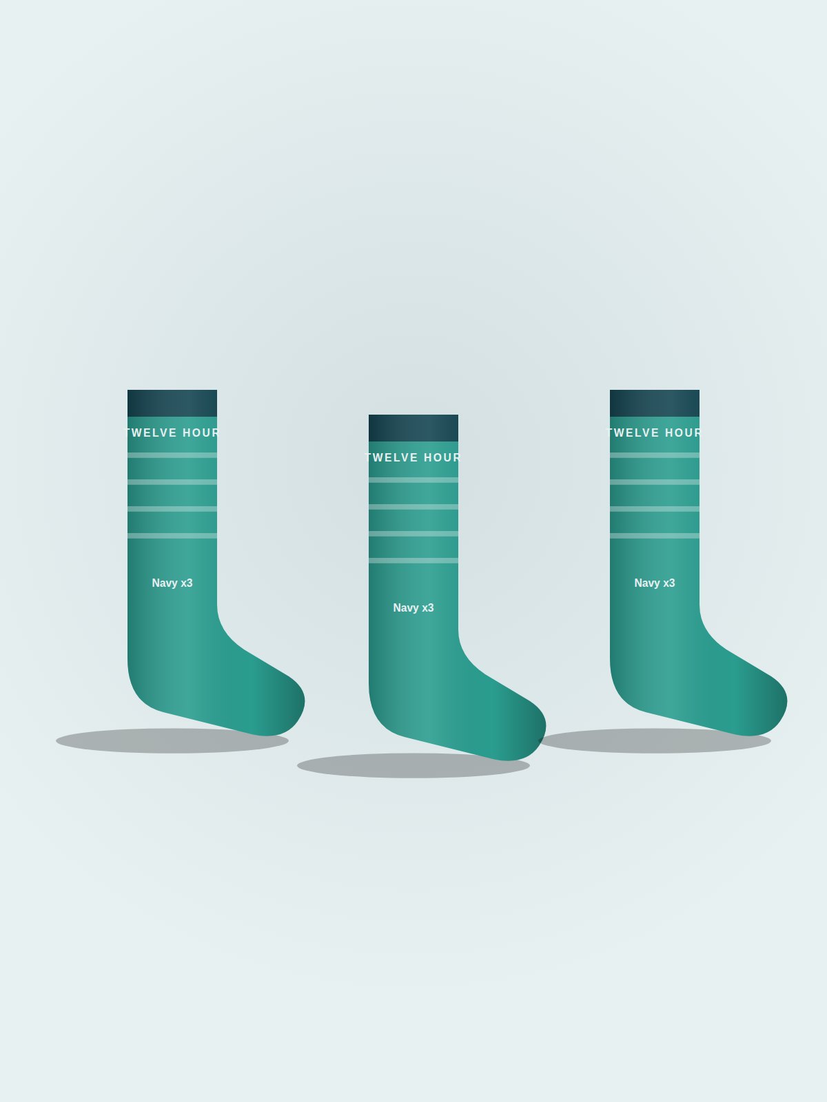Twelve Hour compression socks: 3 pairs